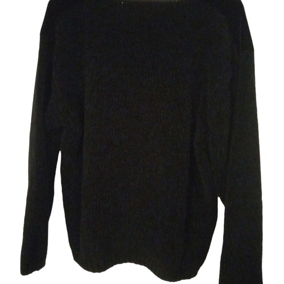 VTG Velvety Express Tricot Cardigan Mix Fabric Knot Latch & Hoop Front Regal  S - Picture 6 of 9